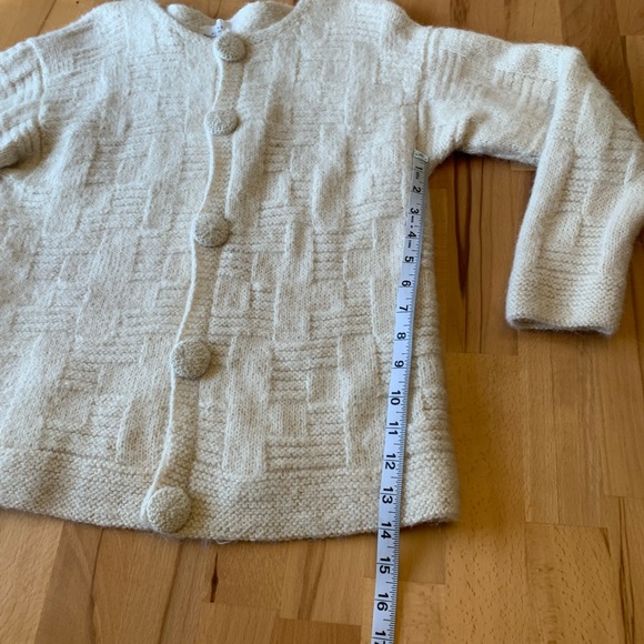 Aliento handmade in Bolivia 100% alpaca cream vanilla cardigan size M - Picture 5 of 11